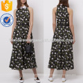 Floral Print Sleeveless Collared Dress Manufacture Wholesale Fashion Women Apparel (TA4053D)